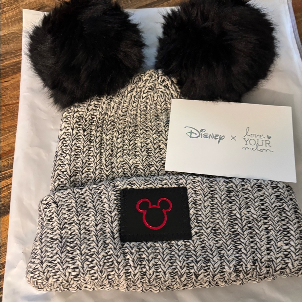 Love Your Melon Disney Black and Gray Knit Beanie